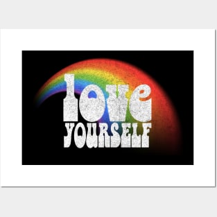 Love Yourself ///// Retro Style Positivity Design Posters and Art